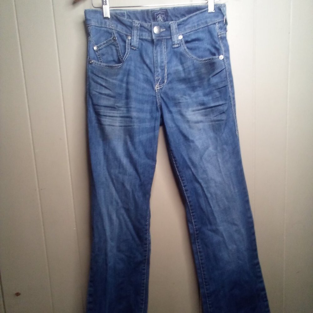 Rock & Republic Jeans 30 x 32 Button Pocket Straight Blue